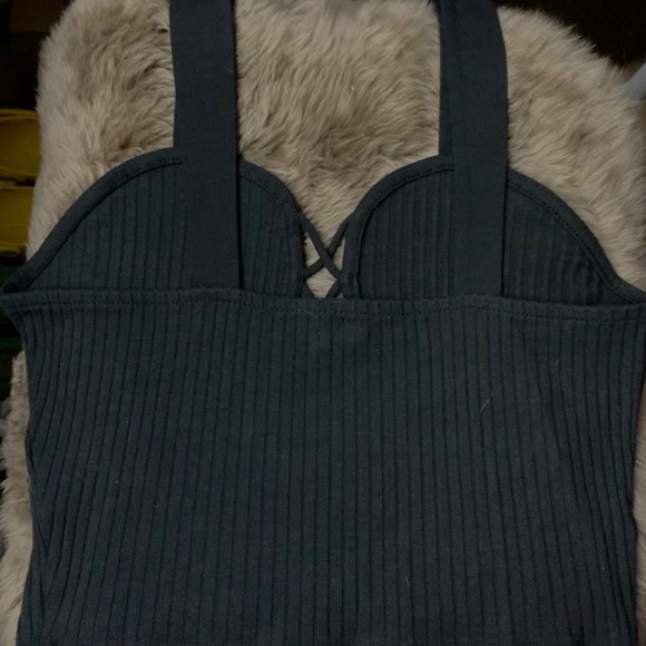 🌷3 for $25🌷 Black silence + noise lace up cropped tank top - Picture 2 of 3